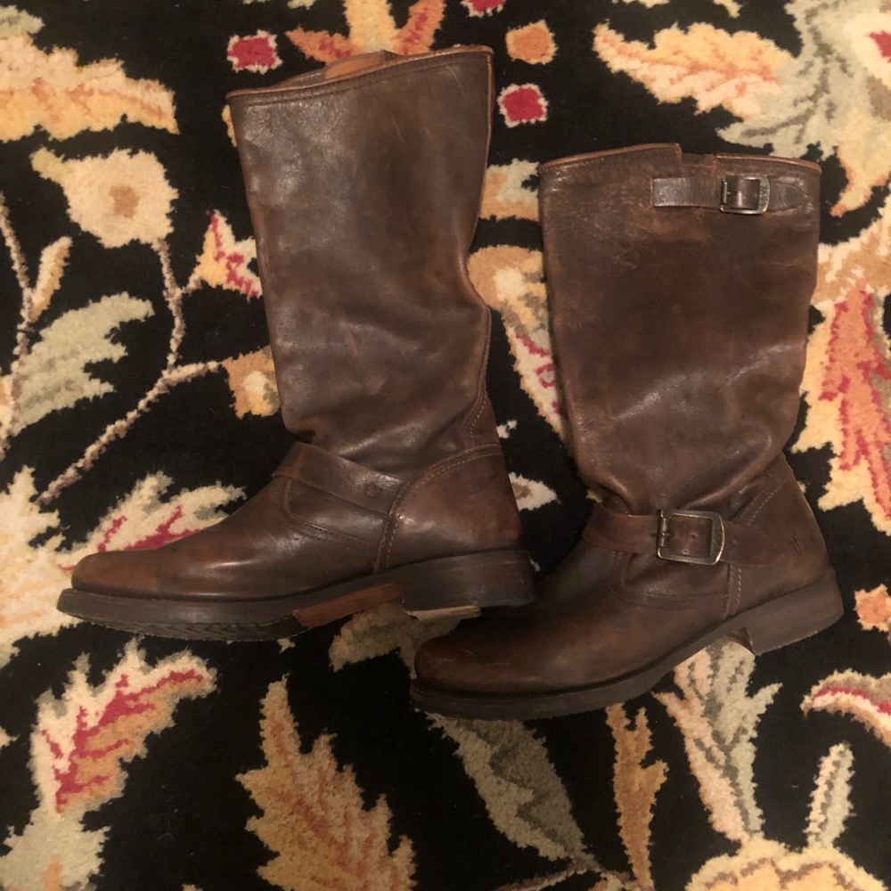 Frye Dark Brown Leather Boots - Picture 3 of 7